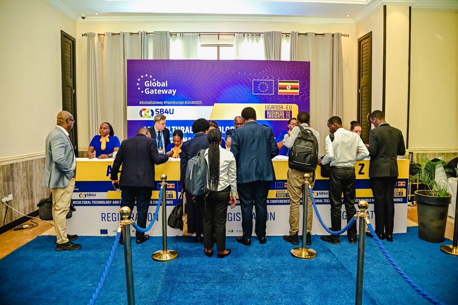 Delegates registering at the Uganda EU Business Insights conference
